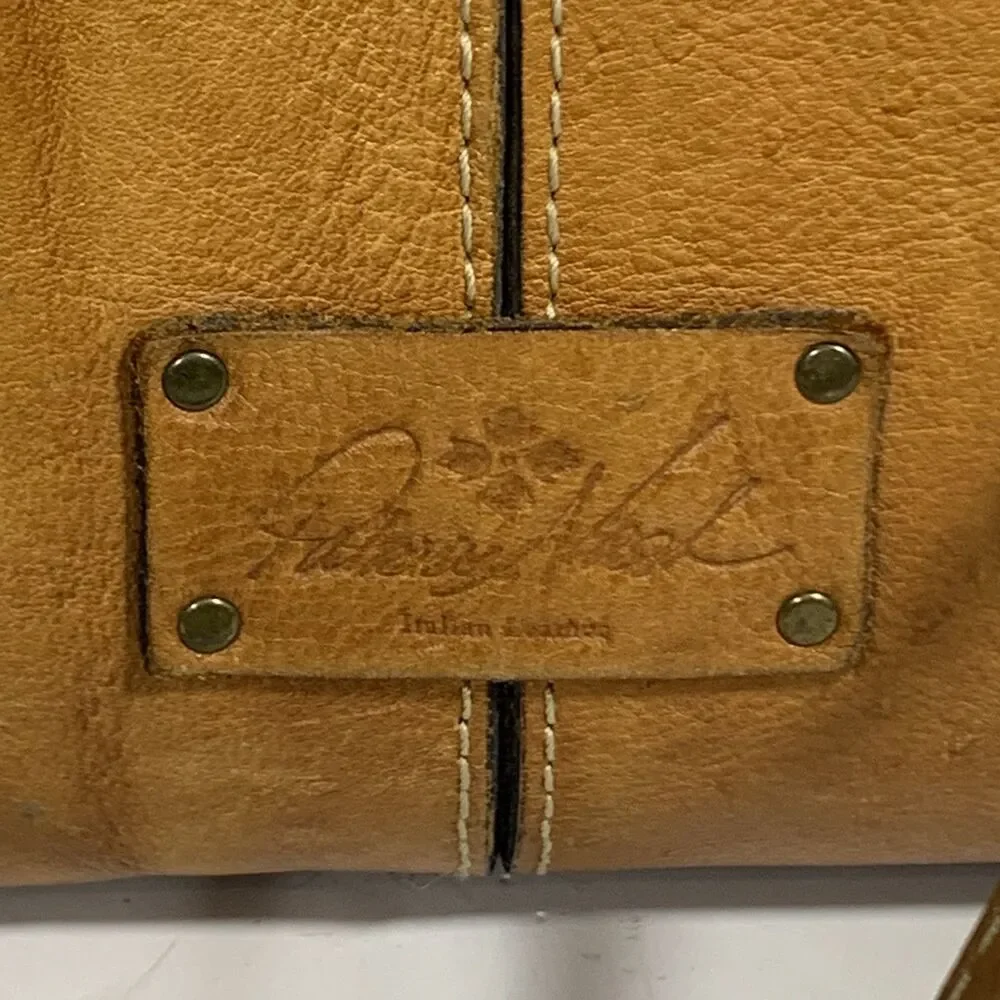 Patricia Nash Cognac Leather Studded Strap Turn Lock Women’s Shoulder Bag Purse